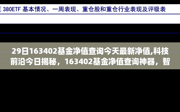 今日最新净值揭秘，科技前沿引领下的智能基金净值查询神器