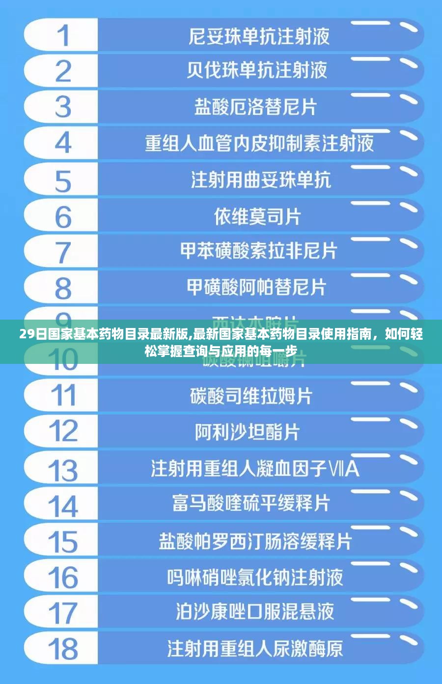 最新国家基本药物目录使用指南，如何轻松掌握查询与应用技巧