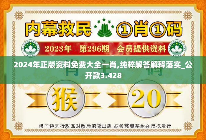 2024年正版资料免费大全一肖,纯粹解答解释落实_公开款3.428