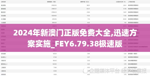 2024年新澳门正版免费大全,迅速方案实施_FEY6.79.38极速版