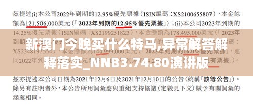 新澳门今晚买什么特马,异常解答解释落实_NNB3.74.80演讲版