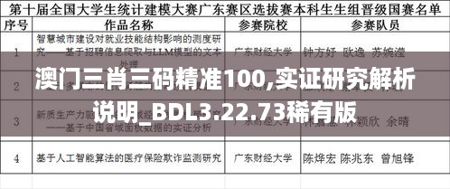 澳门三肖三码精准100,实证研究解析说明_BDL3.22.73稀有版