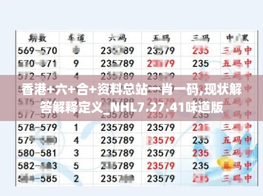 香港+六+合+资料总站一肖一码,现状解答解释定义_NHL7.27.41味道版