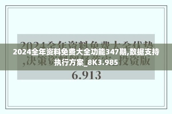 2024全年资料免费大全功能347期,数据支持执行方案_8K3.985