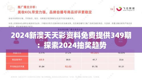 2024新澳天天彩资料免费提供349期：探索2024抽奖趋势