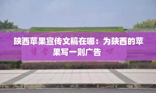 陕西苹果宣传文稿在哪：为陕西的苹果写一则广告 