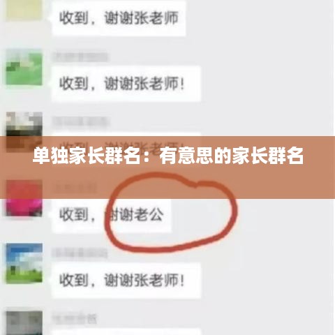 单独家长群名：有意思的家长群名 