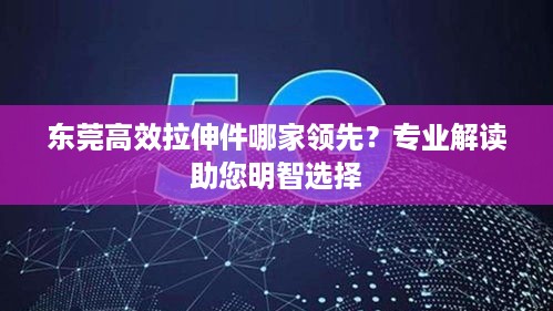 东莞高效拉伸件哪家领先？专业解读助您明智选择