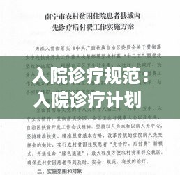 入院诊疗规范：入院诊疗计划 