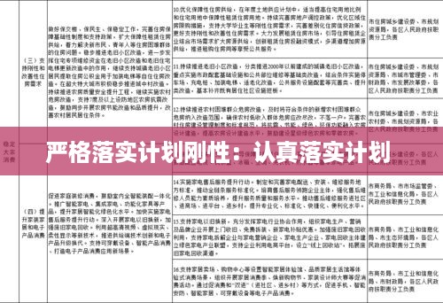 严格落实计划刚性：认真落实计划 