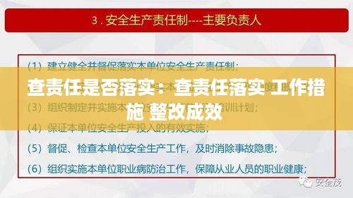 查责任是否落实：查责任落实 工作措施 整改成效 