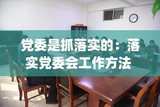党委是抓落实的：落实党委会工作方法 