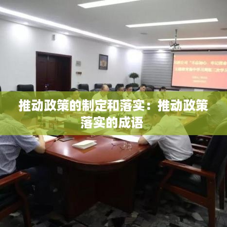 推动政策的制定和落实：推动政策落实的成语 