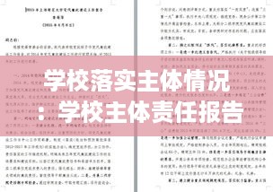 学校落实主体情况：学校主体责任报告 