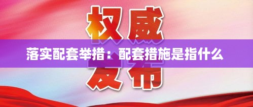 落实配套举措：配套措施是指什么 