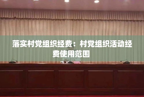 落实村党组织经费：村党组织活动经费使用范围 