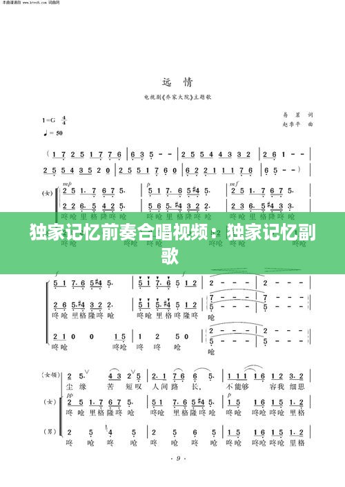 独家记忆前奏合唱视频：独家记忆副歌 