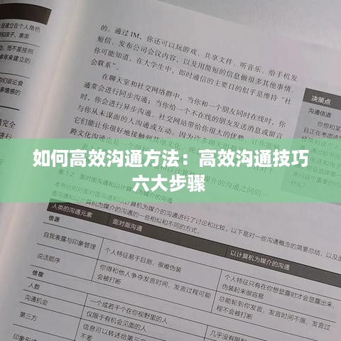如何高效沟通方法：高效沟通技巧六大步骤 