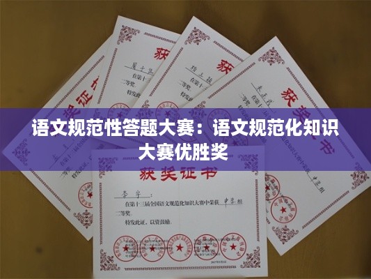 语文规范性答题大赛：语文规范化知识大赛优胜奖 