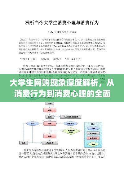 大学生网购现象深度解析，从消费行为到消费心理的全面剖析