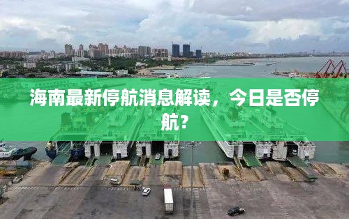海南最新停航消息解读，今日是否停航？