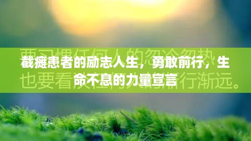 截瘫患者的励志人生，勇敢前行，生命不息的力量宣言