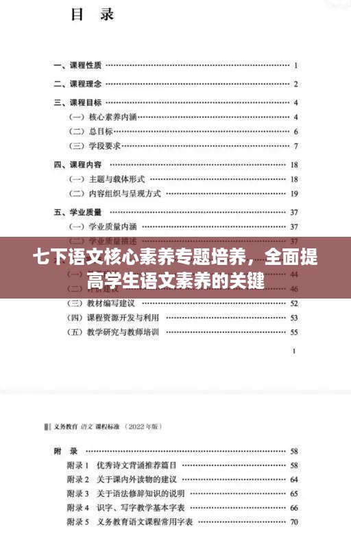 七下语文核心素养专题培养，全面提高学生语文素养的关键